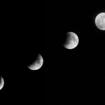 A partial lunar eclipse visible in the early morning sky over Germany